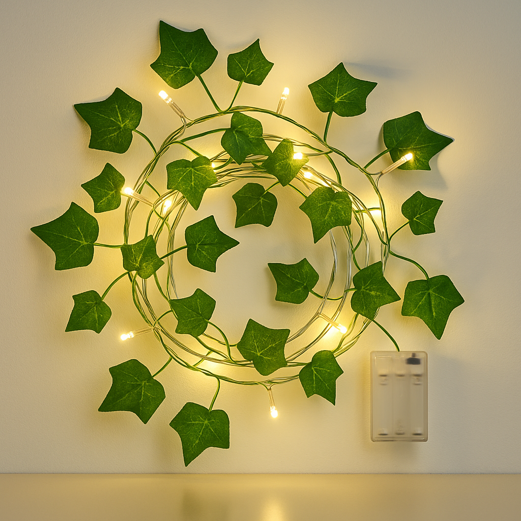 10ft Fairy Lights with 10ft Artificial Leaves – Premium Indoor & Outdoor Decoration for Home, Parties & Events