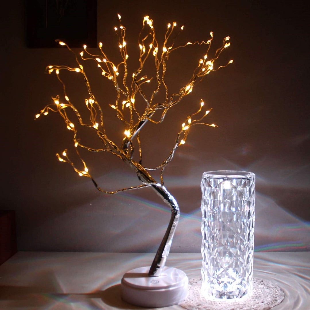 Rose Crystal Table Lamp – 16 Color Changing LED Lamp with Remote & USB Charging