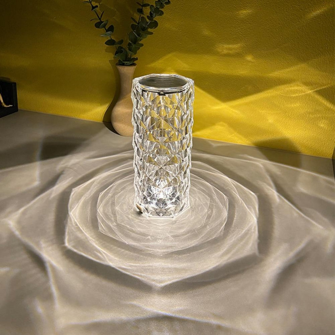 Rose Crystal Table Lamp – 16 Color Changing LED Lamp with Remote & USB Charging