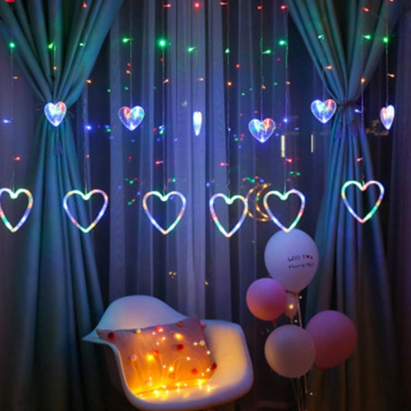 2.5M LED Moon & Star Curtain Lights – 138 LED Fairy String with 8 Modes for Christmas, Wedding & Party Décor