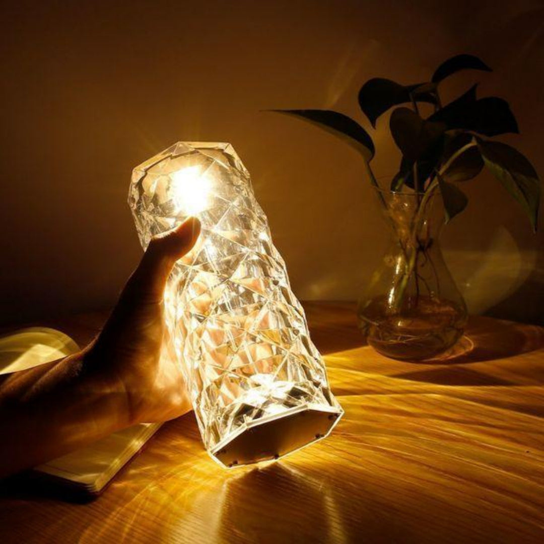 Rose Crystal Table Lamp – 16 Color Changing LED Lamp with Remote & USB Charging
