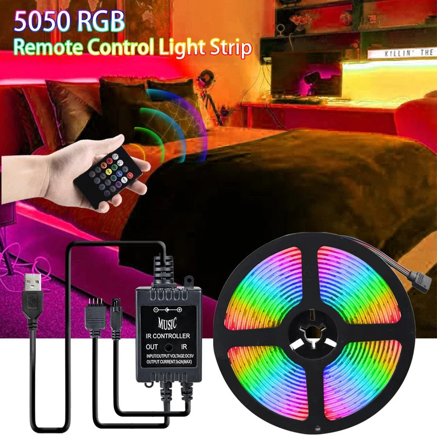 5M LED Strip Light with Remote Control – Color Changing SMD LED for Home & Party Décor