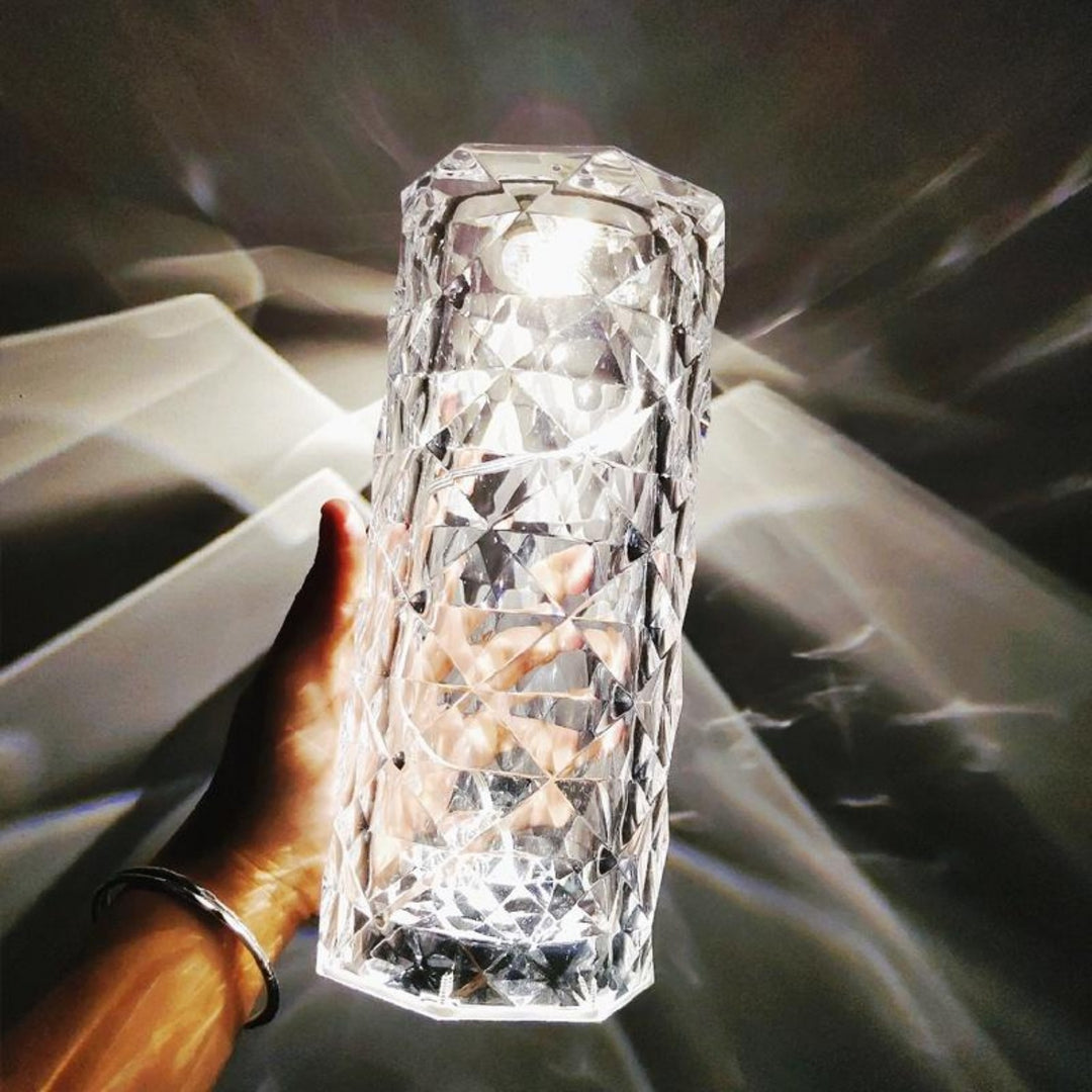 Rose Crystal Table Lamp – 16 Color Changing LED Lamp with Remote & USB Charging