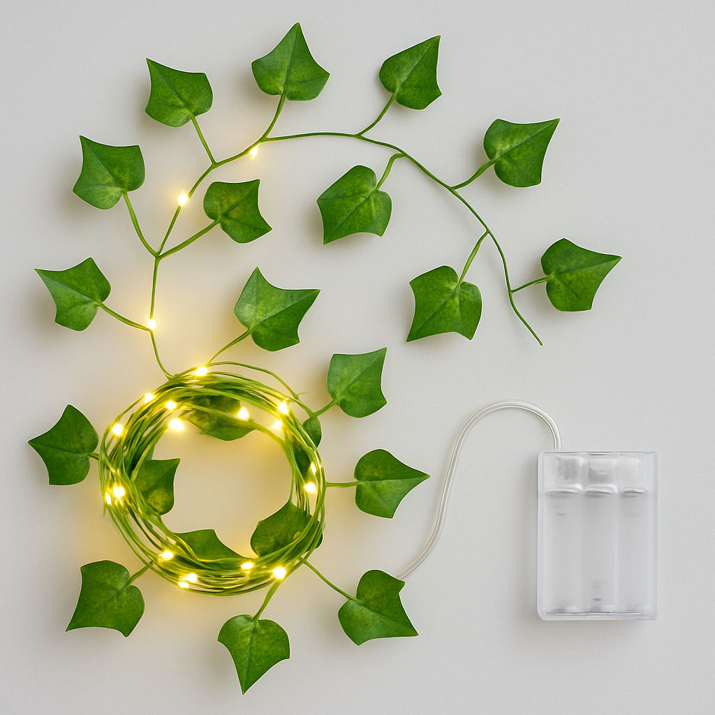 10ft Fairy Lights with 10ft Artificial Leaves – Premium Indoor & Outdoor Decoration for Home, Parties & Events